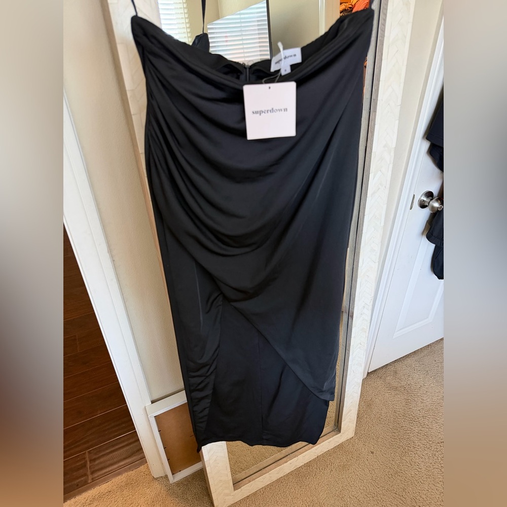 Superdown NWT Marlett Black Strapless Maxi Dress - Picture 4 of 7